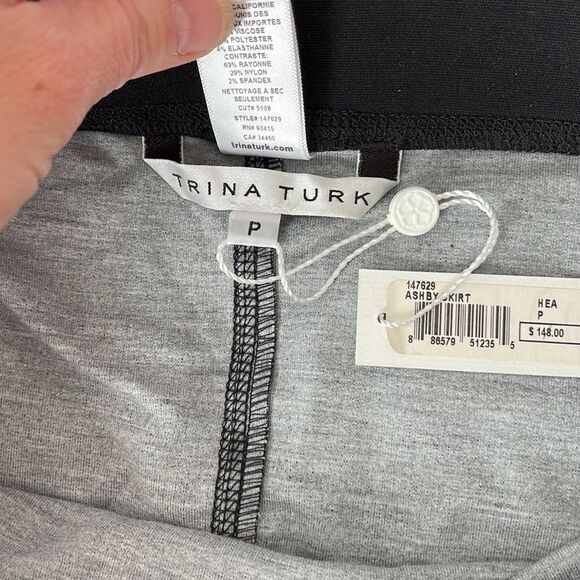 Trina‎ Turk Ashby Skirt Heather Gray Petite - Picture 7 of 8